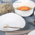 Casamento Usado Delicate All White Rose Carving Dinnerware Conjuntos Atacado